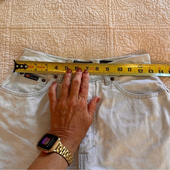 Vintage 1990’s Route 66 Pale Blue Denim High Waisted Woman’s Shorts Summer Relax - Picture 7 of 10